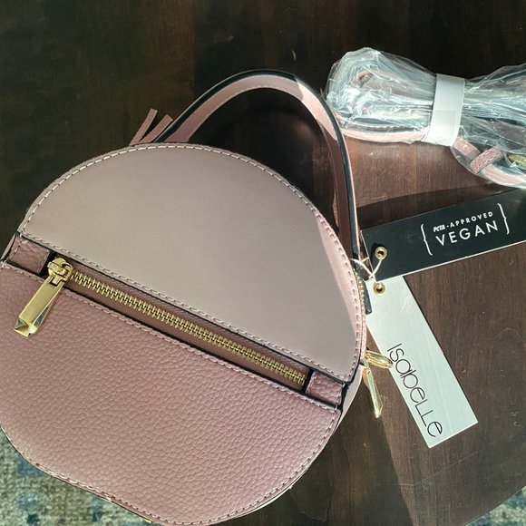 Isabelle Vegan Leather Canteen Purse Handbag, Blush, NWT - Picture 3 of 5